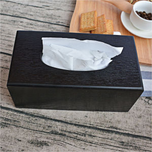 For Home Black Tissue Box Paper Extraction Box Wooden Box Rectangular Restaurant Napkin Box Living Room Desktop Tissue Box Commercial