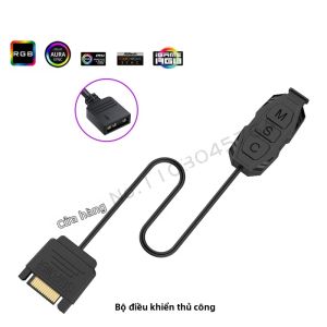 Bộ Điều Khiển Thủ Công Mini ARGB 5V 3Pin Với Đầu Cắm Nguồn SATA Cho Thiết Bị Chiếu Sáng Dải Đèn LED Máy Tính Hỗ Trợ RGB