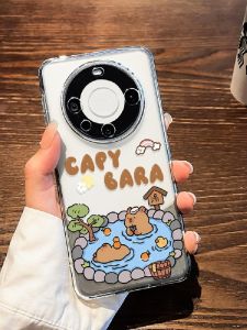 Huawei Mate70 Phone Case: Female Version Full Cover Cartoon Creative Silicone Transparent Shockproof Lens Protection Soft Shell