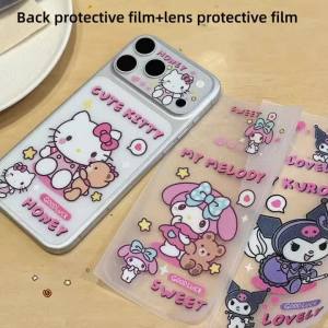Sanrio | Sanrio Pudding Dog Cinnamoroll My Melody Kuromi Glitter Full Screen Protective Film For iphone 17 ProMax 17Air 17 Lens Protector