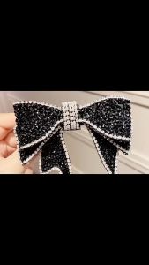 F4 Jepit Rambut Pita Mewah Korean Style Rhinestone Crystal Bow Barrette Hair Clip HCO021