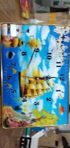 Đồng hồ để bàn tráng gương cao cấp Kích Thước 24x18cm - Kim Trôi không tiếng ồn ( tặng kèm pin ) - Mẫu Hoa