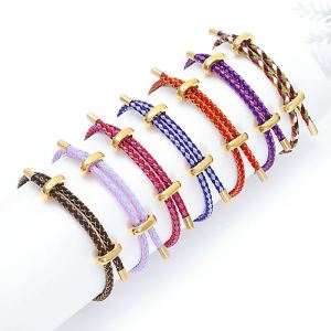 Corinna Wire rope leather rope bracelet can wear 3D hard gold jewelry hand rope turn luck beads with rope
