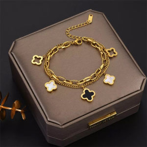 BESFOME clover bracelet for women 18k gold fashion bangle Fashion simple design ladies bracelet with free box