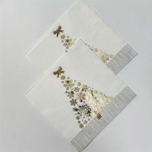 16 Chiếc Khăn Ăn Hình Cây Thông Noel Mạ Vàng Họa Tiết Bông Tuyết Lễ Hội Giấy Dùng Một Lần Dùng Trang Trí Ngày Lễ Nhà Cửa & Nhà Hàng