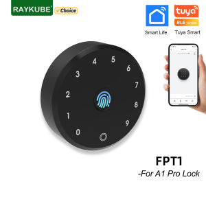 RAYKUBE FPT1 Tuya BLE Intelligent Wireless Fingerprint Password Digital Keypad Lock No-dig installation Work For A1 Pro Lock