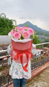 Buket korea bulat/korean round bouquet/buket mawar gaya korea