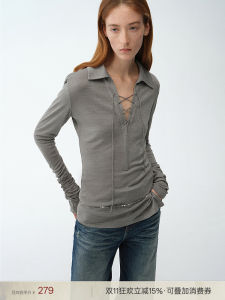 Fuzhen Eiffel Luxury Silver Thread Knitted Long Sleeve Shiny Sequin Slim Fit T-Shirt Autumn New Casual Style Pure Color