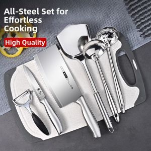 FUJUN | Stainless Sharp 2-in-1 Cleaver and Chopping Board Set