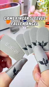 Bluewow 2025 Baru Populer [Malaikat Jatuh] Sarung Tangan Gaming Kain Perak dengan Pegangan Jempol Sentuh (2 Buah) Tahan Keringat PUBG COD Call of Duty Mobile Legends Survival State