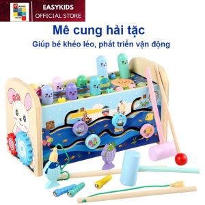 Đồ chơi đập chuột đập chuột bằng gỗ Montessori đồ chơi vận động và trí tuệ