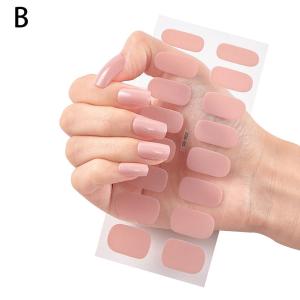 Semi Cured Gel Nail Sticker Pure Color UV LED Lamp Manicure Covered Waterproof Self Long Lasting Full Adhesive Decals Nail New