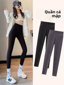 MiiOW | Quần yoga nữ Shark High Waist Lót lông cừu dày không đường may ấm áp mùa thu đông mới Quần dài thường ngày MiiOW Cat Person