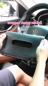 Tempat Tisu Mobil Gantung Bahan Kulit Tali Selip /Kotak Tisu Sun visor Car Tissue Organizer Box Wadah Tisu Mobil