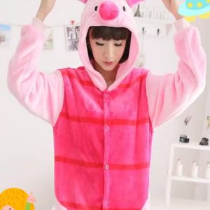Pokemon Autumn and Winter Children's Cartoon Animal Fox Elephant Piglet Pig Pajamas Flannel Men and Women Couple Home Wear