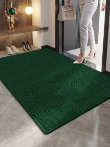 Ouleisen Entrance Door Mat Pure Color Green Home Use Door Mat Customizable Size Anti-Slip Dustproof Wear-Resistant Floor Rug