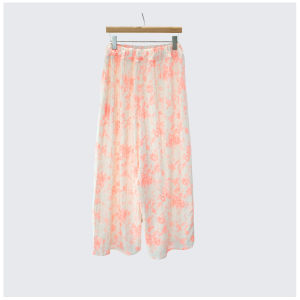 East Gate Floral Loose Wide Leg Casual Pants Womens Breathable Comfortable plus Size Elastic Waist Korean Style Commute