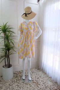 MASAYU DRESS | Kancing Bunga Depan | Busui Friendly | Lengan Pendek | Dress Selutut
