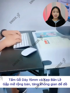 Tấm gỗ dày 15mm và Kẹp Bản lề gập mở rộng bàn làm việc tăng không gian để đồ - 132