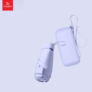 LORDWEY 6-fold Mini Compact and Portable Capsule Umbrella for Women Sun Protection UV Shading Waterproof Sunproof Dual-purpose