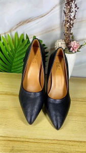 2.5inch Womens Casual Wear Pump Slip on Leather Pointed toe Heels 520