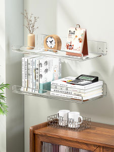Acrylic Wall-Mounted TV Bracket Bookshelf Transparent Open Shelf Modern Minimalist Style Home Furniture Storage Organizer