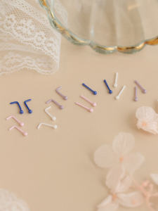 Fashion round Beads Ceramic Stylish Stud Earrings Ear-Caring Ear Bar Labret Piercing Jewelry Sleep No Need to Take off Couple Ear Bone Stud