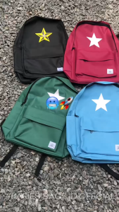 LARIES - Tas Ransel Bintang SKy Blue Kantong Cowok Tas Kuliah Keren Nongkrong Pria Wanita Backoack Canvas Hitam Backpack Sekolah Kanvas Travel Cewek