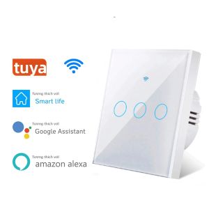 Công Tắc Đèn Thông Minh AXUS RF433 WiFi Điều Khiển Bằng Cảm Ứng Không Cần Dây Trung Tính Ứng Dụng Tuya Smart Life Tương Thích Với Alexa Google Home