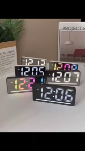 Silent Design LED Alarm Clock with Light & Sound Control Modern Digital Table Clock Elegant Home Decor
