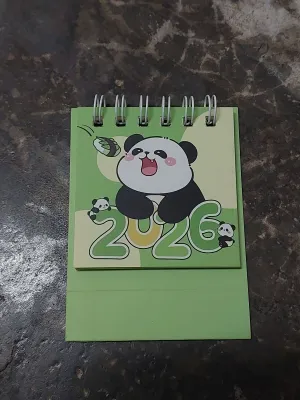 2026 Mini Calendar Portable Cute Panda Design Calendar
