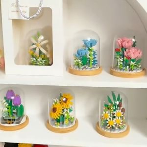 【พร้อมส่ง】ของเล่นตัวต่อช่อดอกกุหลาบ ขนาดเล็ก แบบสร้างสรรค์ สําหรับเด็กผู้หญิง