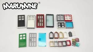 Marumine MOC Bricks Door Frame Window Glass Building Blocks City House Parts Compatible with 60616 60623 60592 6060160603 60594