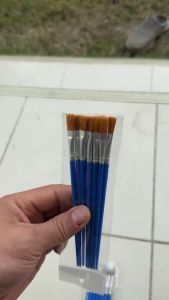 ชุดแปรงระบายสีอะคริลิก/น้ำเงิน/หัวกลม/หัวแบน 10 ชิ้น สำหรับวาดภาพและงานศิลปะ