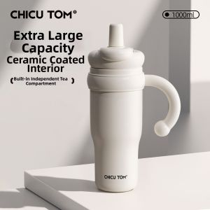 CHICU TOM | Cốc giữ nhiệt có ống hút dung tích lớn dành cho nữ