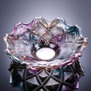 Luxurious European Creative Crystal Glass Large Size Fruit Tray Beautiful Living Room Coffee Table Decorative Item Luxury Style