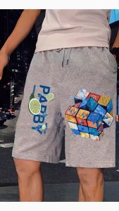 #กางเกงขาสั้นผู้ชาย+ราคาพิเศษ=เกิบเงินปลายทาง สกรีนลายแนวสตรีทบอย เอวยางยืด ใสสบาย สีไม่ตก
