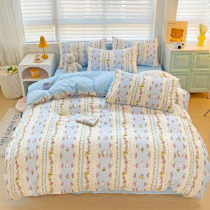 Alls Wonderland Single Duvet Cover with Zip Queen/King Floral Cartoon Printed Comforter Cover Blanket Case with Zipper