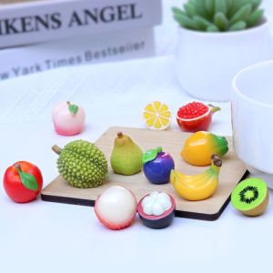Mini Emulational Fruit Candy Toy Blind Box Banana Durian Grape Peach Pomegranate Food Model Toy Desktop Decoration