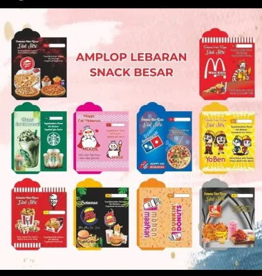 AMPLOP lebaran 1pak isi 80 lembar ukuran besar motif/warna random
