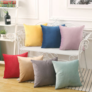 Simple Solid Color Velvet Pillowcase