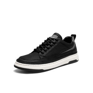 รองเท้าลำลองชาย Red Dragonfly รองเท้าสวมหุ้มข้อหนังสีดำ รองเท้าทำงาน รองเท้าลำลอง รองเท้าสวมหุ้มข้อแบบสวมสบาย รองเท้าลำลอง