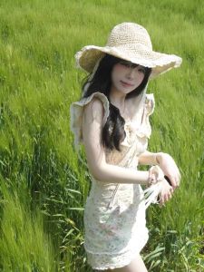 Váy Ngắn Mùa Hè 2024 Phong Cách Mới Pháp Tay Nhỏ Hoa Họa Tiết Ngọt Ngào Váy Chữ a Cỡ Nhỏ Cho Nữ