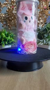 [Trend] Hộp quà tặng Baby Three thỏ thi trấn ủ hương hoa hồng sáp đèn led lắc độc đáo