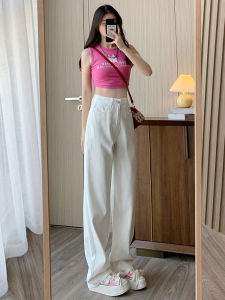 High Waist Wide Leg Jeans Womens Spring Autumn Slimming Loose Fit Straight Cut Jeans for Pear Shaped Body Thin Version