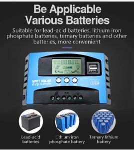 MPPT Solar Charge Controller 30A 50A 80A 100A 12V 24V Auto LCD Display Dual USB Solar Charge and Discharge Controller