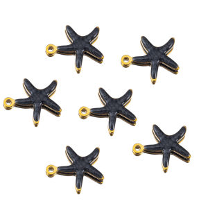 10pcs Stainless Steel Colorful Marine Coral Starfish Fish Seaweed Charm Necklace Earring Pendant for DIY Jewelry Making