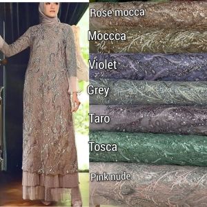 Bahan kain tulle payet/tille bordir kebaya/terbaru