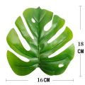 Turtle Leaf Hyphosis Big Artificial Plants White Green Leaves Bonsai Simulated Plant Potted For Room Decor Home Garden Desk Orna. 