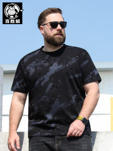 Loose Fit Mens T-Shirt Short Sleeve Vintage Dyeing Fatty Casual Top Breathable Summer Fashion Urban Style round Neck Shirt